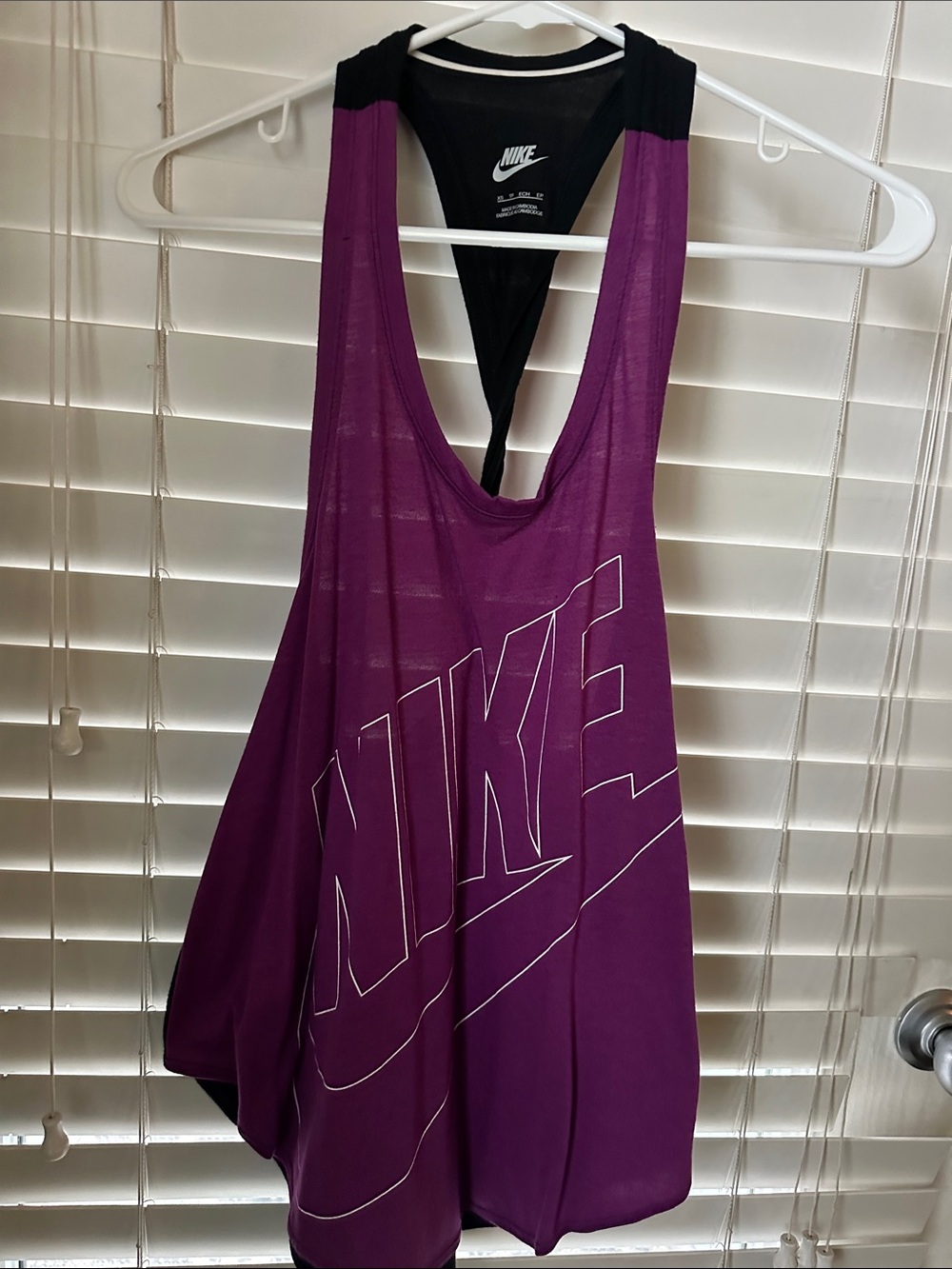 Nike Purple Scoop Back Tank with Bold Logo